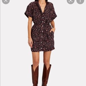 FRAME FLORAL BUTTON-DOWN MINI DRESS